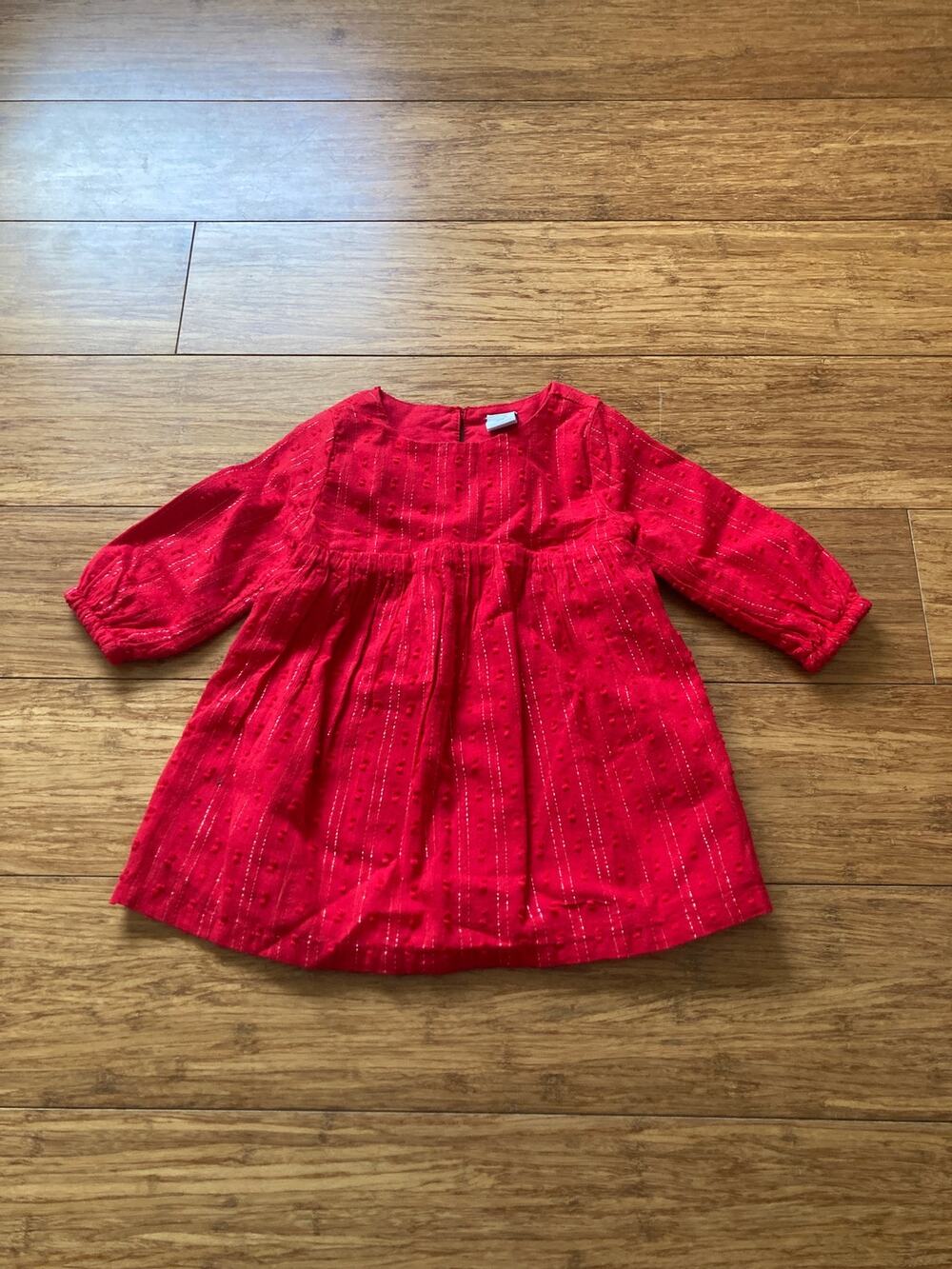 Old Navy Baby Girl Red Pullover Dress, Size 3-6M